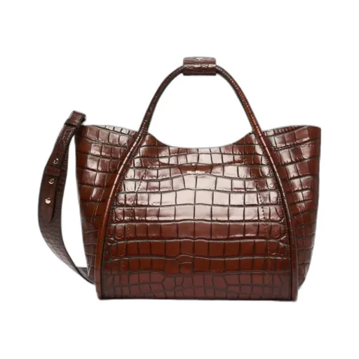 Small Crocodile-Print Marine Bag