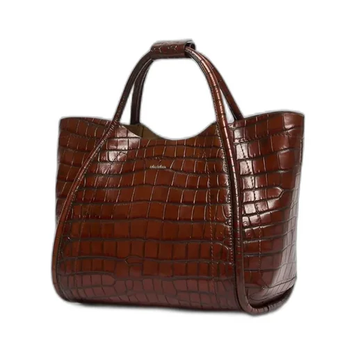 Small Crocodile-Print Marine Bag