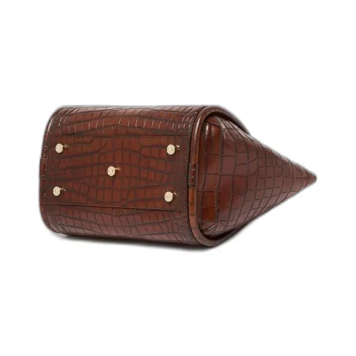 Small Crocodile-Print Marine Bag