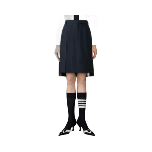 Twill Pleated Mini Skirt