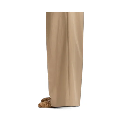 Cotton Gabardine Wide-Leg Tailored Pants