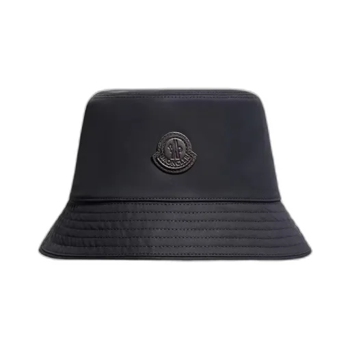 Leather Logo Cotton Blend Bucket Hat