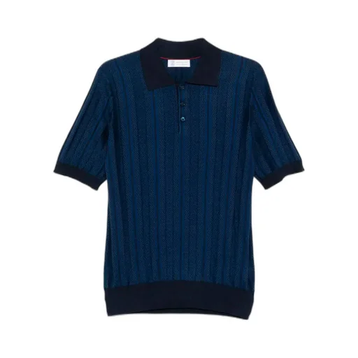 Patterned Short-Sleeve Polo Shirt