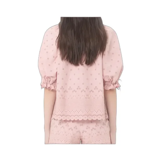 Puffed-Sleeve Ruffle Blouse