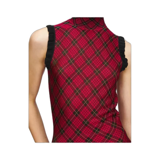 Tartan Jacquard Mini Dress In Red/Black/Yellow