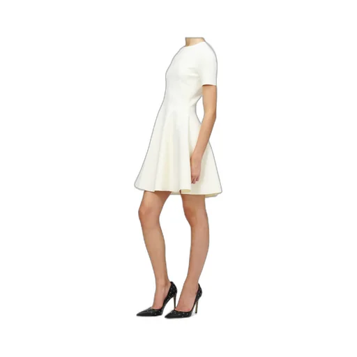 Fit And Flare Mini Dress In Ivory