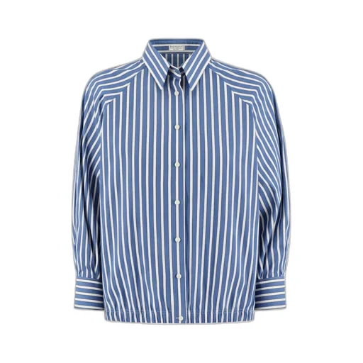 Brunello Cucinelli Striped Long-Sleeve Shirt