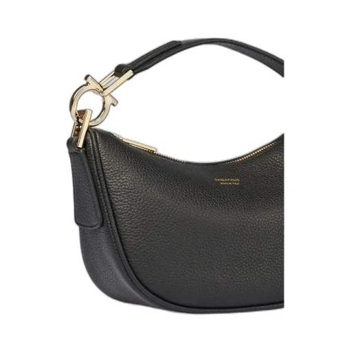 Textured Horseshoe Shoulder Bag