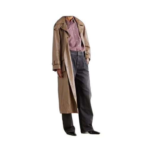 Belted Leather Trench Coat