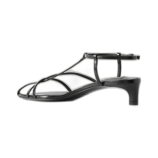 Leather High-Heeled Sandals