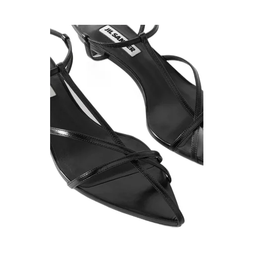 Leather High-Heeled Sandals