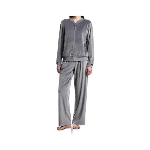 Long-Sleeved Sweatshirt And Elastic-Waist Trousers Two-Piece Set.