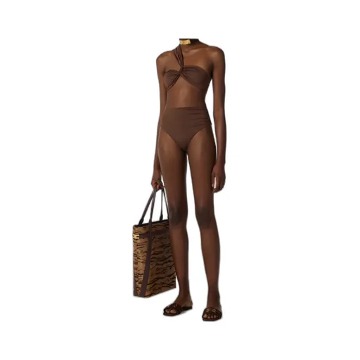 Elisabetta Franchi Jewel One-Shoulder Bikini
