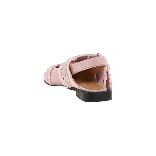 Ganni Fringed Buckle Flat Mules