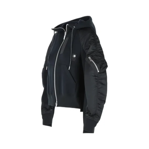 Sacai Zip-Up Panelled Hoodie