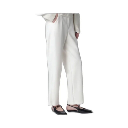 Ivory Straight-Leg Trousers