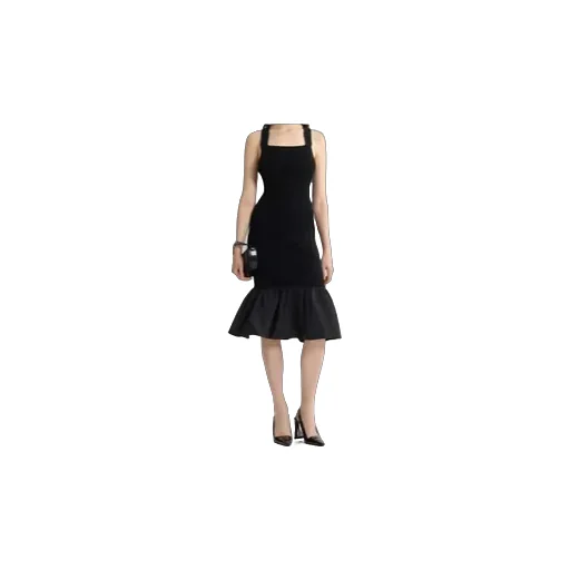 Ruffled-Hem Midi Dress