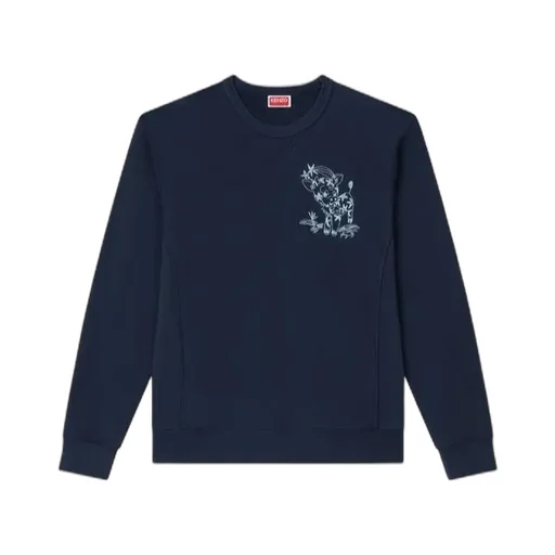 Embroidered Outlined Sweatshirt In Cotton Kenzo Cartoon