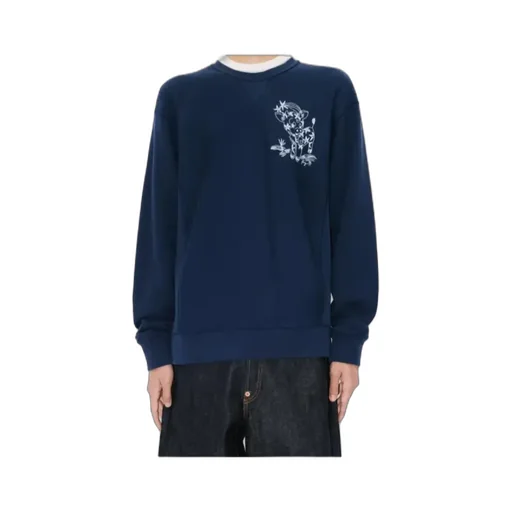 Embroidered Outlined Sweatshirt In Cotton Kenzo Cartoon