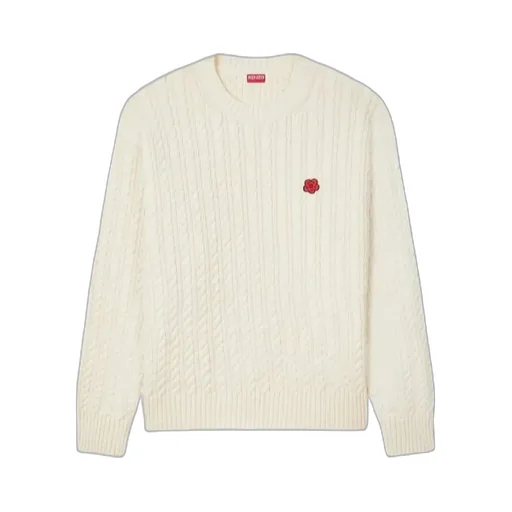 Knit Jumper In Cotton Wool Boke Flower