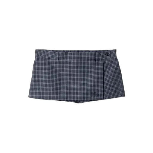 Checked Technical Fabric Mini Skort