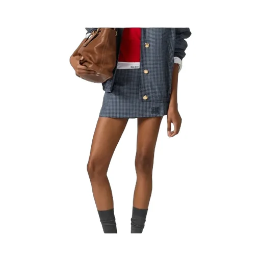 Checked Technical Fabric Mini Skort