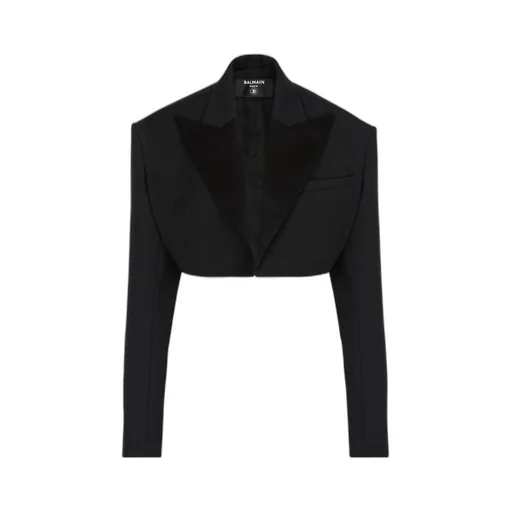 Balmain Cropped Grain De Poudre Jacket