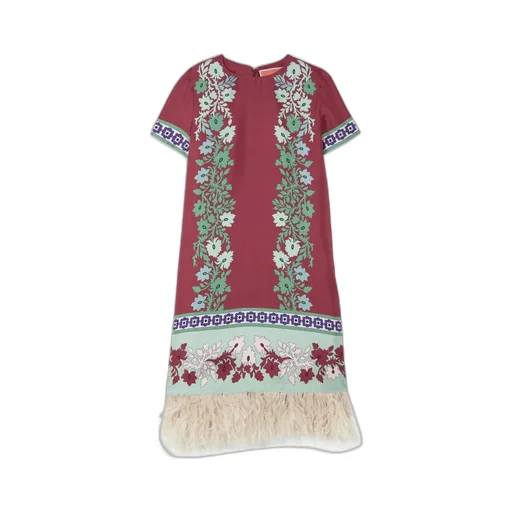 Floral Fringed Swing Dress