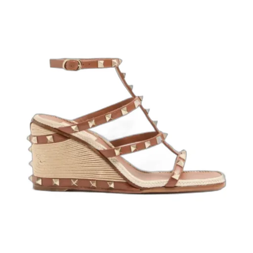 Valentino Garavani Rockstud Open Toe Wedge Sandals