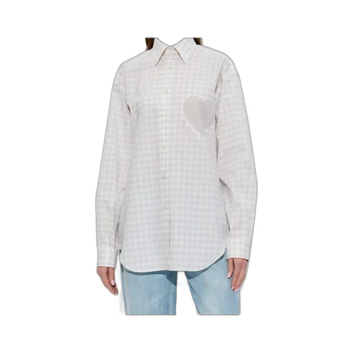 Moschino Checked Pattern Heart-Detail Shirt