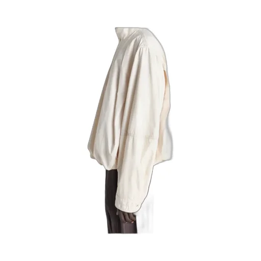 Soft Pleated Blouson In Light Cotton Satin