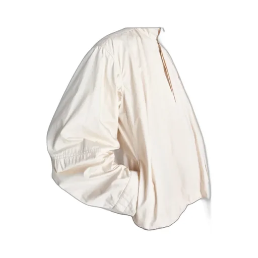 Soft Pleated Blouson In Light Cotton Satin