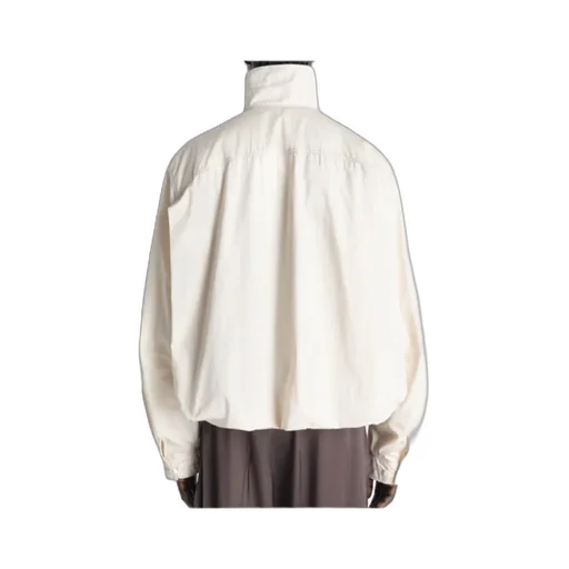 Soft Pleated Blouson In Light Cotton Satin