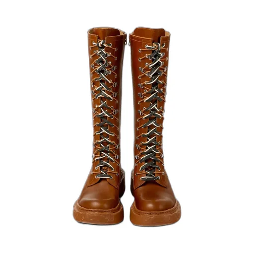 Vamonos Lace-Up Leather Boots