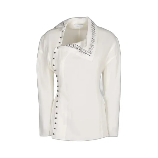Long-Sleeve Studded Collar Blouse