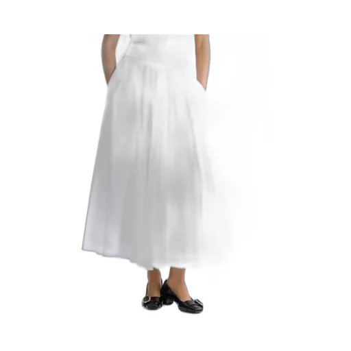 Elasticated-Waist Maxi A-Line Skirt