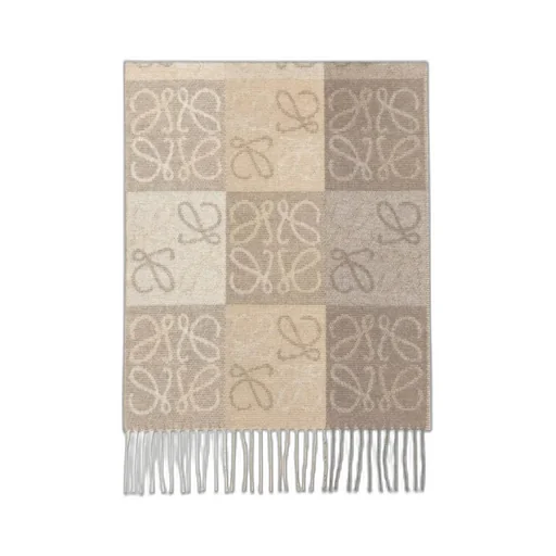 Loewe Checkerboard Fringed Edge Scarf