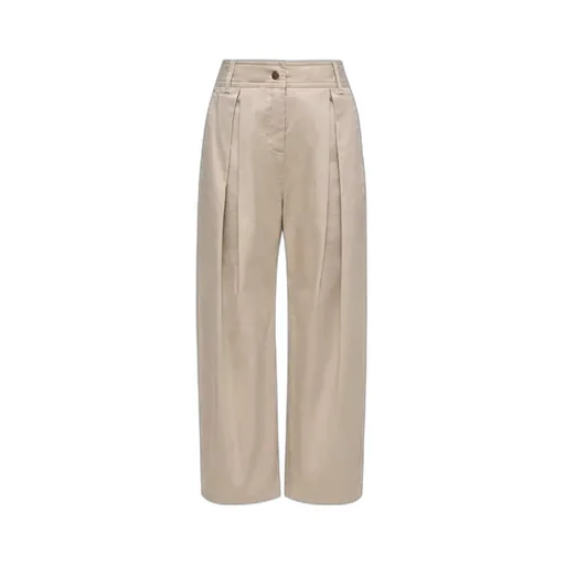 Pleated Stretch Cotton Gabardine Trousers