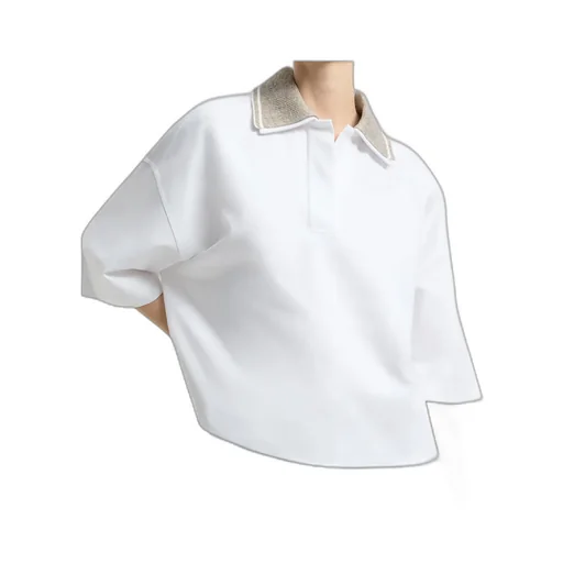 Sparkling Knit-Collar T-Shirt