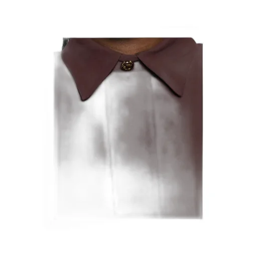 Collar Tie-Waist Blouse
