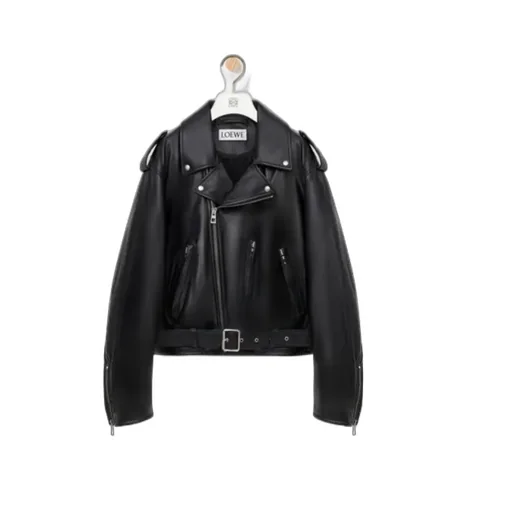 Long-Sleeved Leather Jacket