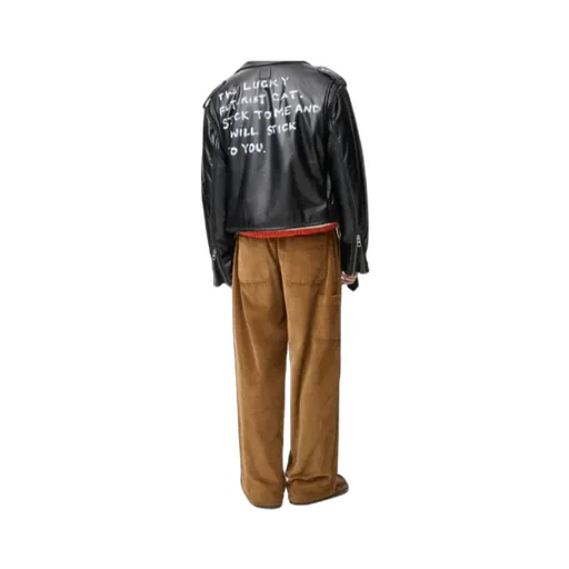 Long-Sleeved Leather Jacket