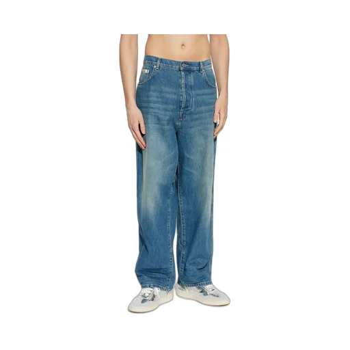 Moschino Vintage Effect Logo Patch Jeans
