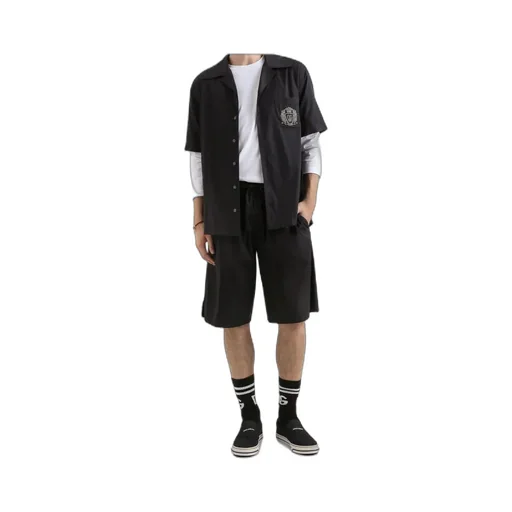 Dolce & Gabbana Heraldic Patch Elastic Waist Shorts