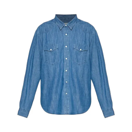 Chambray Chest-Pocket Buttoned Shirt