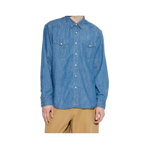 Chambray Chest-Pocket Buttoned Shirt