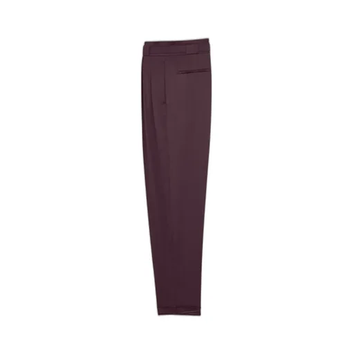 Belted Pants In Silk Duchess Satin