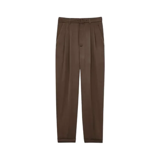 High-Waisted Belted Trousers