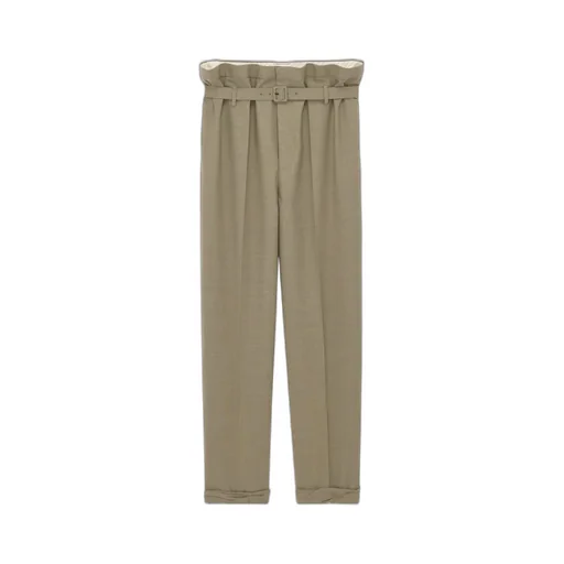 Paperbag Pants In Wool Gabardine