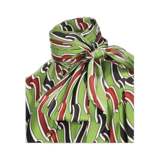 Gucci Printed Tie-Neck Midi Dress